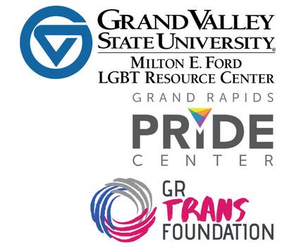 GVSU LGBT Resource Center, GR Pride Center, and GR Trans Foundation logos